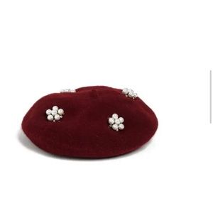 Nordstrom pearl beaded beret hat